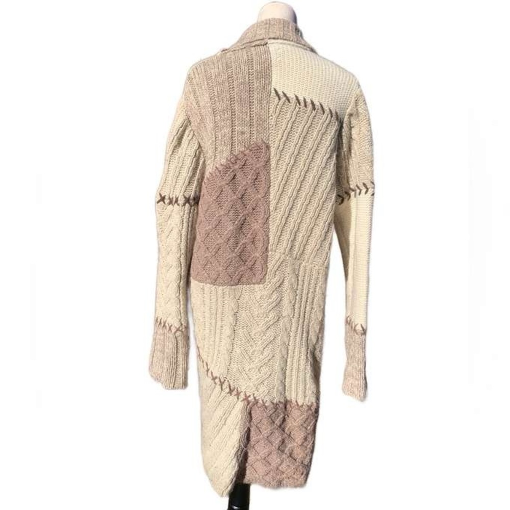 Chico's Patchwork Chunky Long Sweater With Belt - image 3